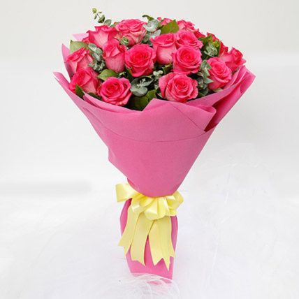 Impressive 20 Pink Roses Bouquet