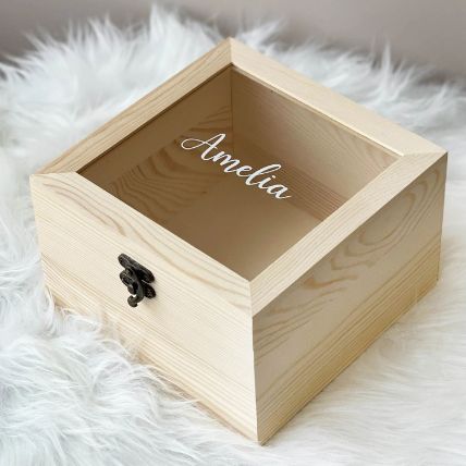 Personalised Glass Cover Wooden Box