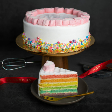 Creamy Vanilla Rainbow Cake Half Kg