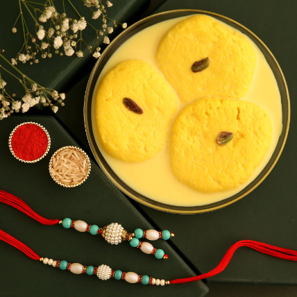 Sneh Gorgeous Beads Rakhi Set & Rasmalai