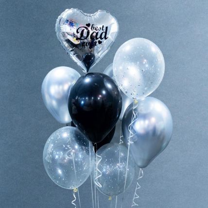 Silver Heart Balloon Bouquet