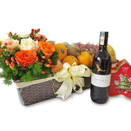 Christmas Gift Hamper with Wine