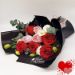 Mixed Rose Bunch In Black Packaging