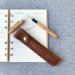 Personalised Bamboo Gel Pen With Real Leather Pouch