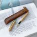 Personalised Bamboo Gel Pen With Real Leather Pouch