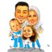 Personalised Cute Family Caricature A4