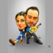 Personalised Filmy Couple Caricature A4