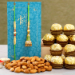 Ethnic Lumba Rakhi Set And Almonds With Ferrero Rocher