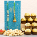 Ethnic Lumba Rakhi Set And Cashew With Ferrero Rocher