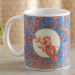 Sea Blue Pearl Rakhi And Ceramic Mug Combo