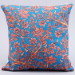 Sea Blue Pearl Rakhi And Floral Print Cushion