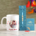 Sea Blue Pearl Rakhi And Personalised Mug Combo