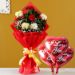 Dreamy Mixed Carnations With I Love You Balloon
