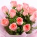 12 pink roses charming bouquet