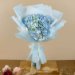 Beautifully Tied Blue Hydrangea Bouquet