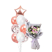 Metallic Balloon Bunch With Fresh Flowers Bouquet
