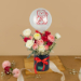 Striking Mixed Roses Box And Bubble Balloon
