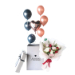 Surprise Balloon Box And Flowers Bouquet