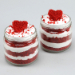 Heart Red Velvet Cake Jar Set of 2