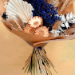 Navy And Neutral Dried Flower Bouquet