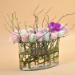 Serene Mixed Flowers Clear Glass Vase